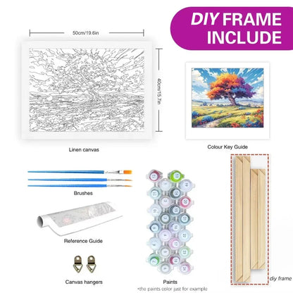 RUOPOTY Frame Painting By Numbers For Adults Landscape Diy Gift Wall Art Picture On Numbers For Home Decors Artwork