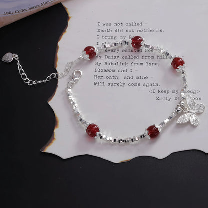 VENTFILLE 925 Sterling Silver Line Extremely Fine Bracelet for Women Love Haert Bead Korean Ins Sweet Jewelry Gift Dropshipping