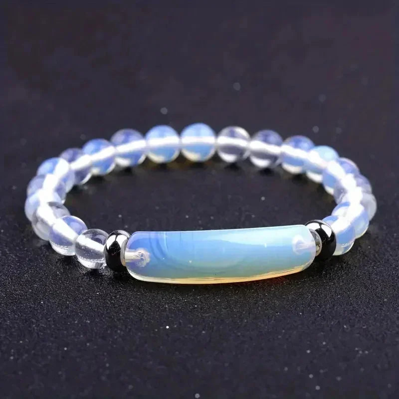 1pc Handmade Stone Bracelet Turquoise  Malachite Gemstone Crystal Rough Bracelet Body Energy Yoga