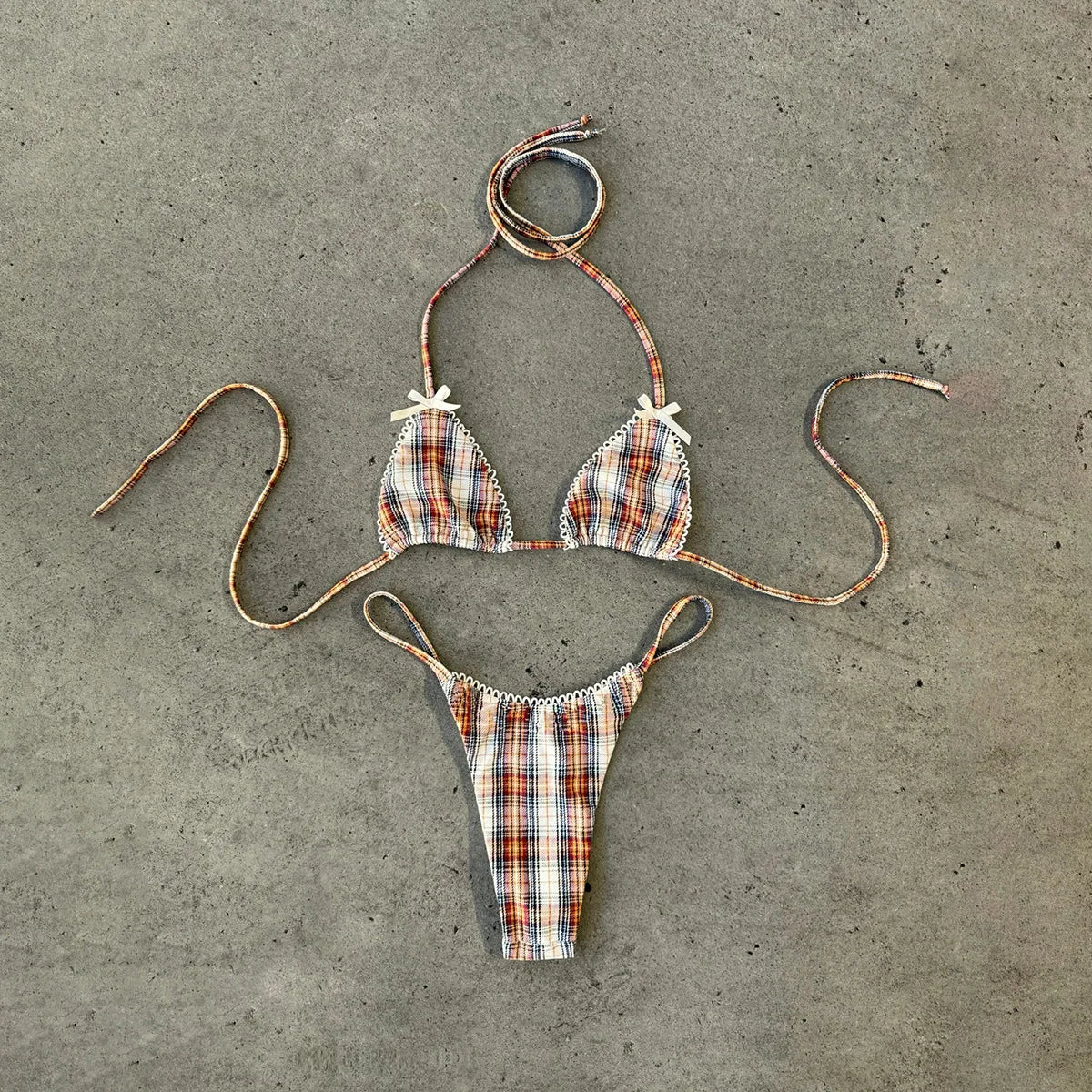 Plaid Print Bikinis Sexy Women Swimsuits Female Swimwear 2026 Micro Bikini Set Bathing Suit Swimming Suits Beachwear Biquini