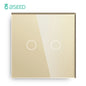 Bseed Touch Light Switch 1/2/3 Gang 1/2 Way Intermediate Stair Switch EU Power Sensor Switches Black White With Glass Panel