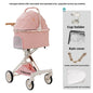 Luxury PU leather pet stroller,Car Pet Basket,lightweight Foldable Dog Travel Stroller,Portable Outdoor Cat and Dog Stroller