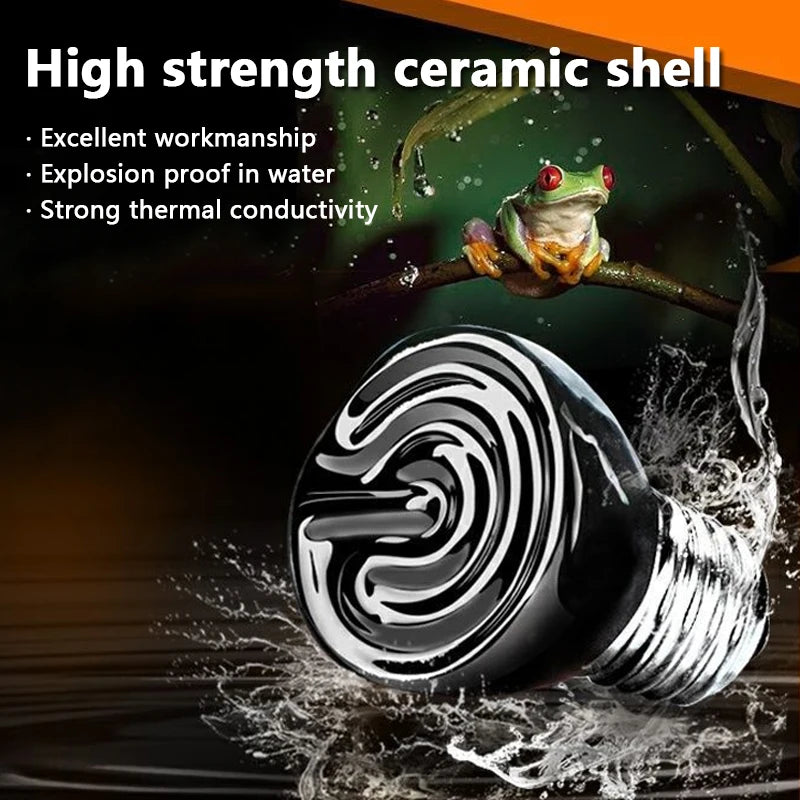 1PC Ceramic Emitter Heat Light Mini Black Pet Heating Lamp Bulb 25/50/75W Brooder Chickens Reptile Lamp