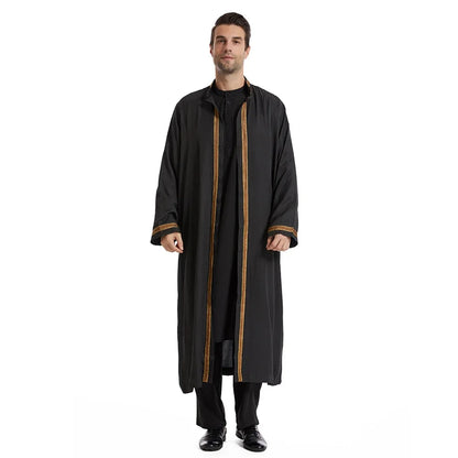 Dubai Saudi Muslim Men Open Abaya Kimono Dresses Turkey Eid Ramadan Islamic Kaftan Arabic Long Robe Caftan Jubba Thobe Clothing
