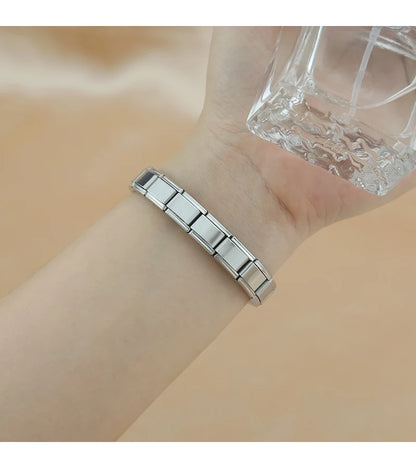 Hapiship 2024 New Men/Women's Jewelry 7/9/13mm Width Itanlian Elastic Charm Bracelet Fashion Stainless Steel Bangle ST-Top
