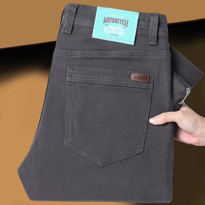 Classic Style 3 Colors Autumn Men's Slim Brown Jeans High Quality Business Casual High Stretch Denim Pants Male Brand Trousers