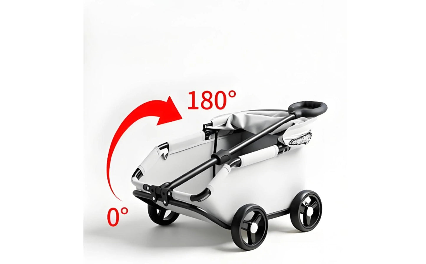 Foldable Pet Stroller 360-Degree Steering Lightweight Pet Stroller Rolling Carrier Body Transport Easy Fold