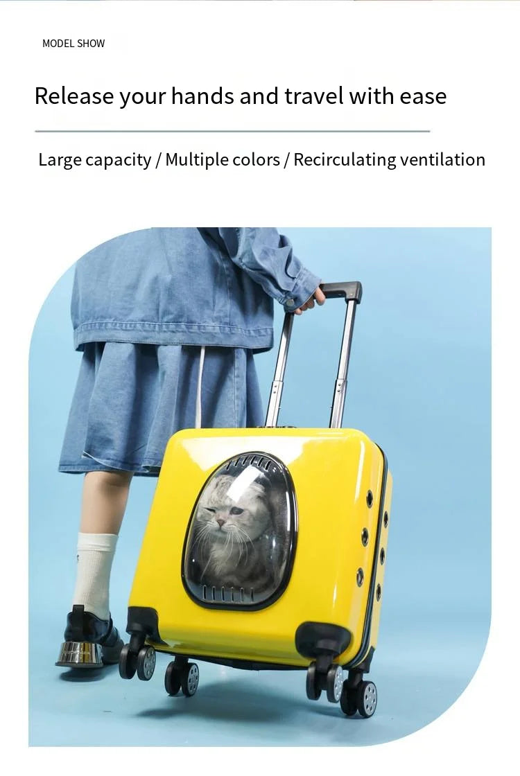 2026 New Multi Functional Small Pet Breathable Box, Cat Suitcase, Comfortable Outdoor Pet Suitcase, Travel Suitcase