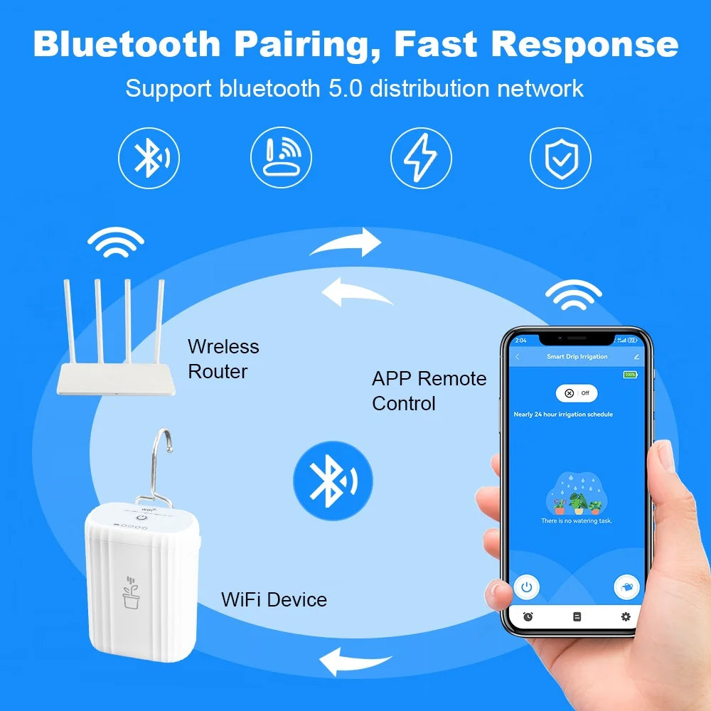 WIFI Intelligent Drip Irrigation Automatic Watering Pump System Kit Flower Plants Home Sprinkler Drip Garden Tool Work with Tuya