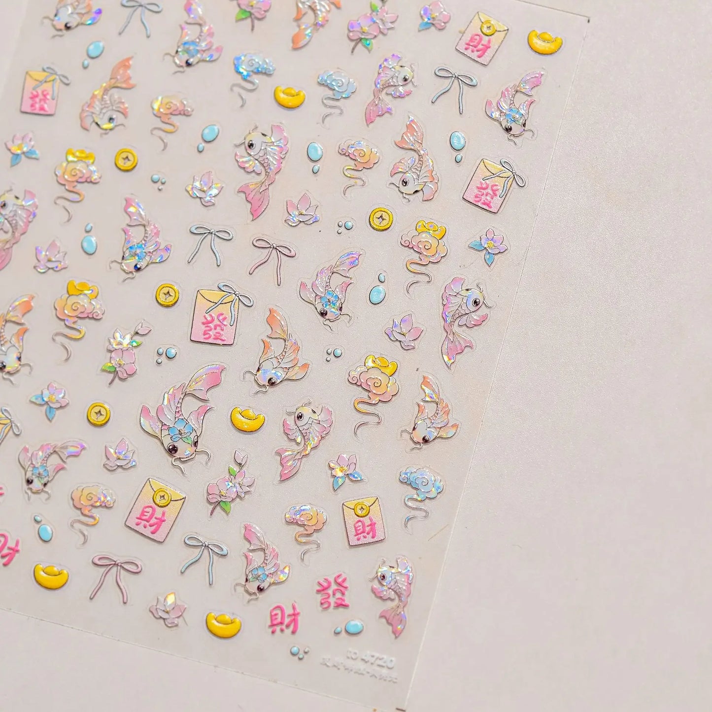 Colorful Bagful Jellyfish Bubbles Swimming Rings Rainbow Stars Ocean Starfish Self Adhesive 5D Nail Art Sticker Manicure Decal