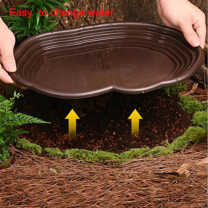 Reptile Bathing Dish Amphibians Habitat Reptile Tortoise Feeder  Water Food Bowl Feeding Dish for Bearded Dragons Turtle