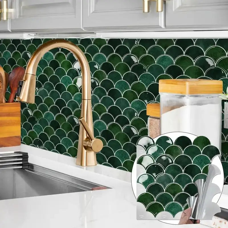 1/10/20pcs Self Adhesive Wall Tiles, Heat Resistant Peel And Stick Kitchen Backsplash, Waterproof , Stickers For Home Decor