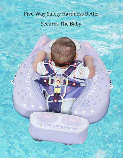 Mambobaby Float 98% UV Protection Canopy Safe Air-Free Core Comfort Skin-friendly Design Baby Swim Ring Toddler Pool Float Infant Swim Circle Swimming Buoy 1 Years 3-34 Months Boy and Girl Globally Certified Safe Design