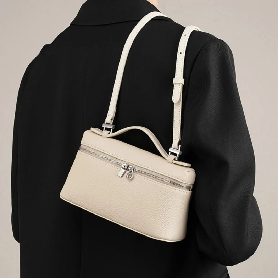 Premium Sense of Niche Lychee Grain Shoulder Bag Simple Fashion Lunch Box Women's Bag Exquisite Mini Handheld Crossbody Bags