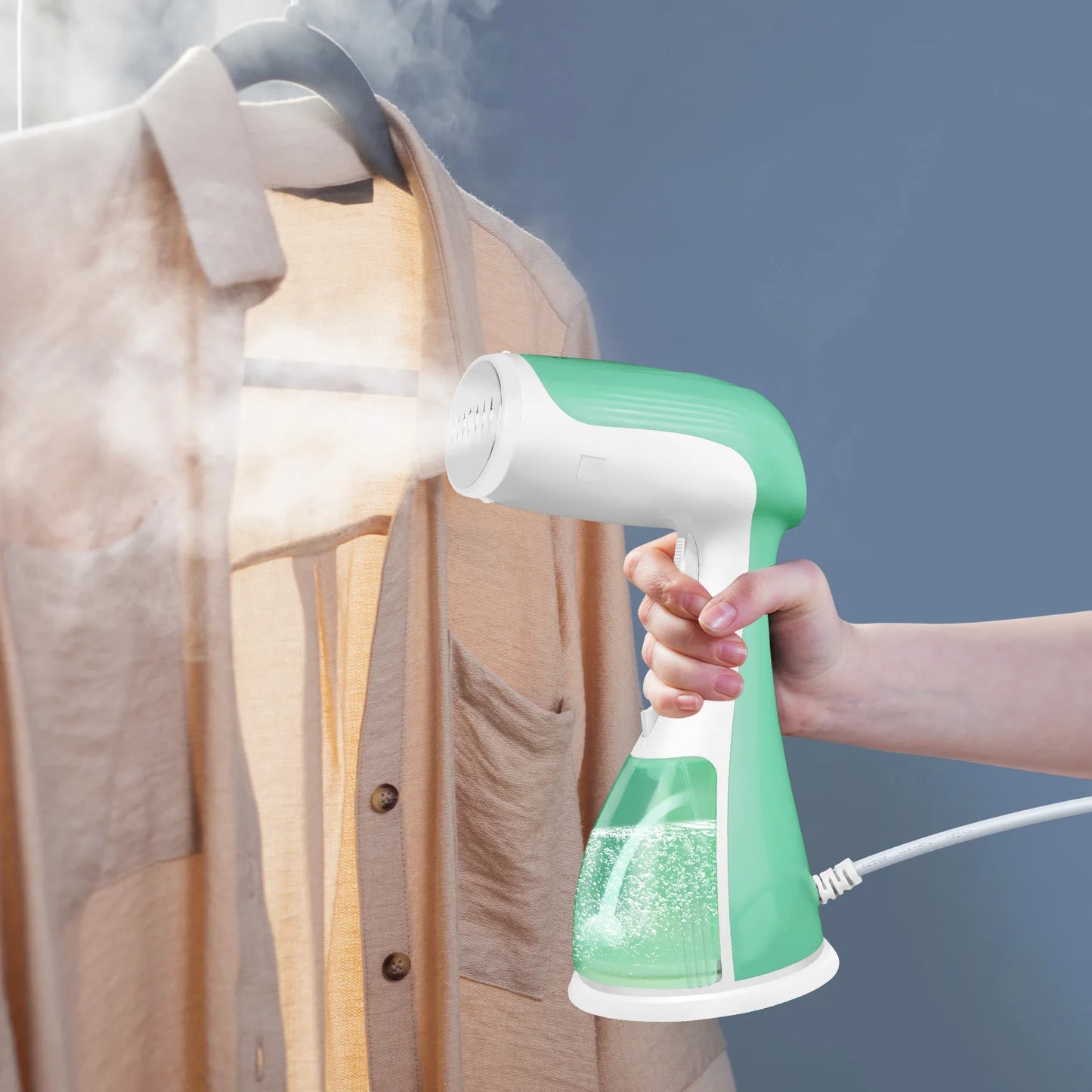 1500W Handheld Clothes Steamer Portable, 300ml Water Tank, 30s Fast Heat-up, 27g/min, Stainless Steel Panel,1.5m Cable