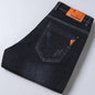 New Men Light Luxury Stretch Slim Fit Pants Comfortable Soft Business Fashion Straight Casual Denim Trousers Male Brand Clothing