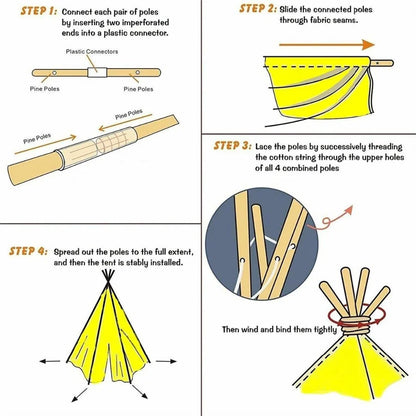 Portable Children Play Tent 1.6m/1.3m Indoor Play House Wigwam Child Tipi Teepee Toddler Ball Pit Castle Play Room for Girls
