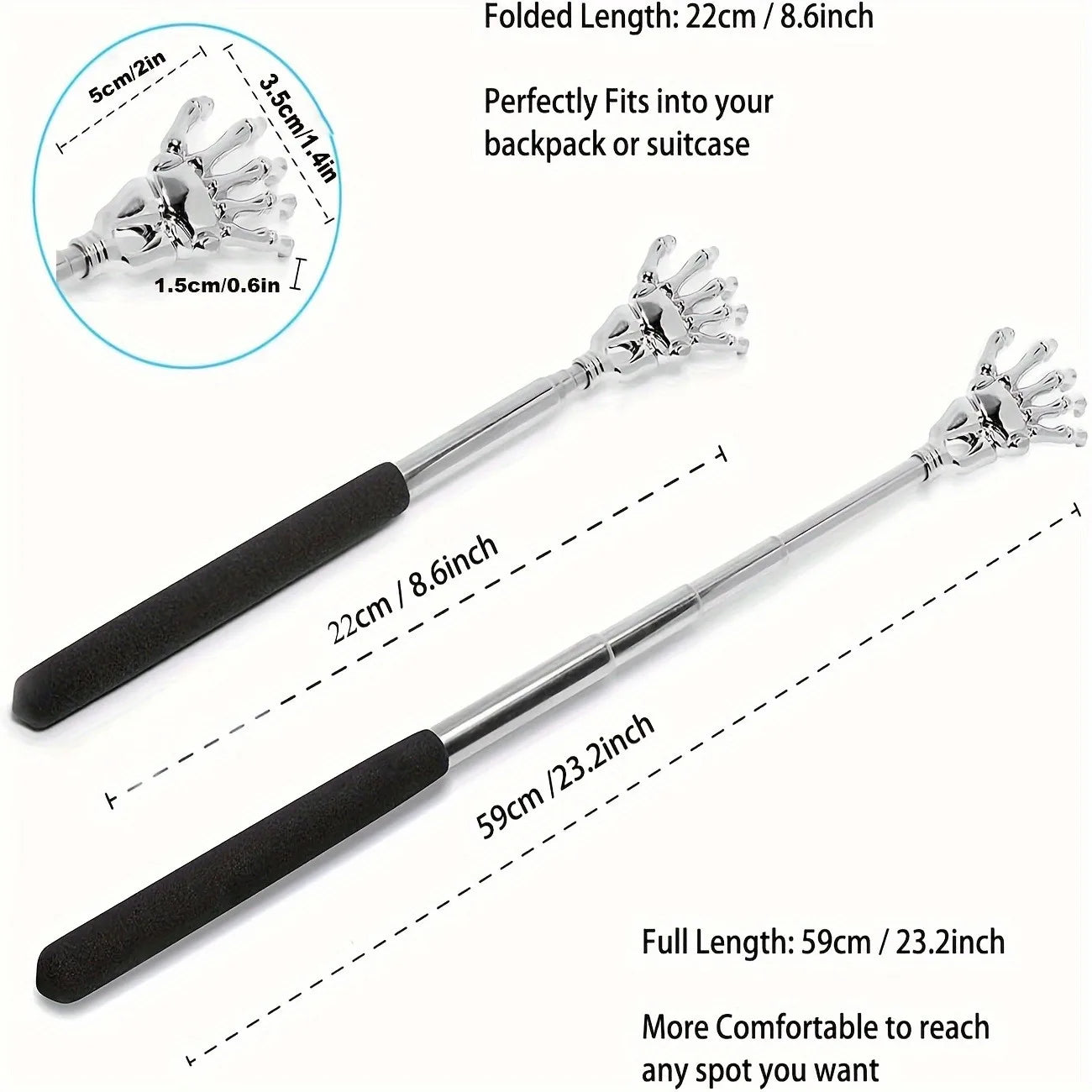 Skull Palm Telescopic Back Scratcher Hand Massager backslap with Rubber Handles Fun And Novel Tool For Decompression Hand Stick