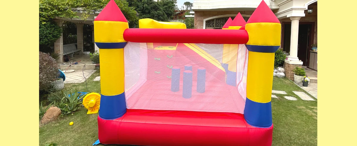 KF Bounce House with Slide Commercial Bouncy Castle for Age 8-12 Inflatable Bounce House with Blower for Outdoor Party
