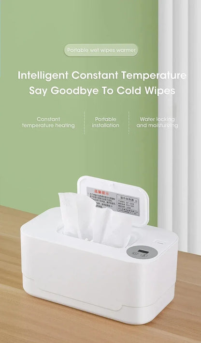 Portable USB Multifunction Baby Wipe Warmer Heater with LED Display for Home and Car Wet Towel Dispenser Heating Box