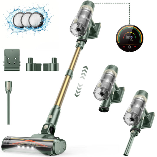Laresar V12 Fast Charge 600W 65000PA Powerful Cordless Vacuum Cleaner 2H Fast Charging Removable Battery & Smart Display Vacuum