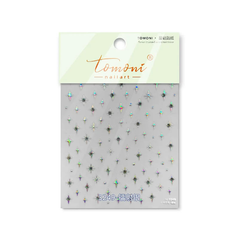 Bronzing Nails Sticker Ice Transparent Star Back Adhesive Nail Art Stickers Cool Five-pointed Star Manicure Decoration 3D Decals