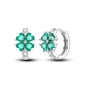 925 Sterling Silver Earrings Jewelry Hoop Flower Ear Studs Campanula Sparkling Pave Earring Wedding Gift For Women Anniversary