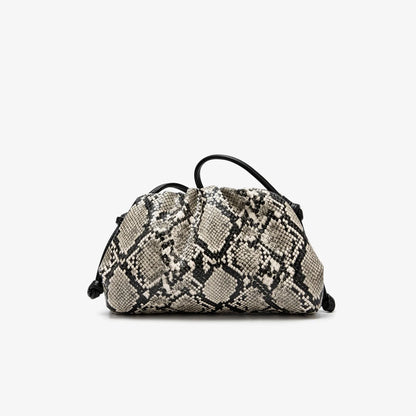 Ruched Serpentine Dumpling Bags for Women Pouch Handbag Cloud Clutch Snake Pattern Shoulder Crossbody Bag Luxury Designer Bag