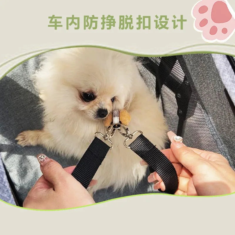 Foldable Pet Stroller Cart for Small Dogs Cats Puppy Kitten Outdoor Travel Carrier Toy Pushcart