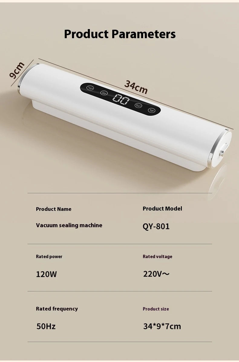 HOMEFISH Professional Vacuum Sealer for Food Vacuumor for Products Kitchen Sealing Machine Cuisine Packaging Plastic Bag Sealant