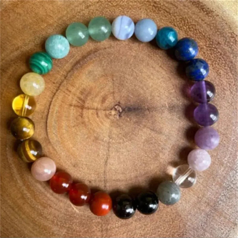 Bracelets Women Healing Tiger Eyes Amethyst Gemstone 7 Chakra Beads Bangles Yoga Stone Gift for Couple Items Jewelry Y2K Lady