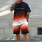 Men's 3D casual T-shirt suit plus size sportswear multifunctional casual suit summer  shorts  outdoor T-shirt shorts