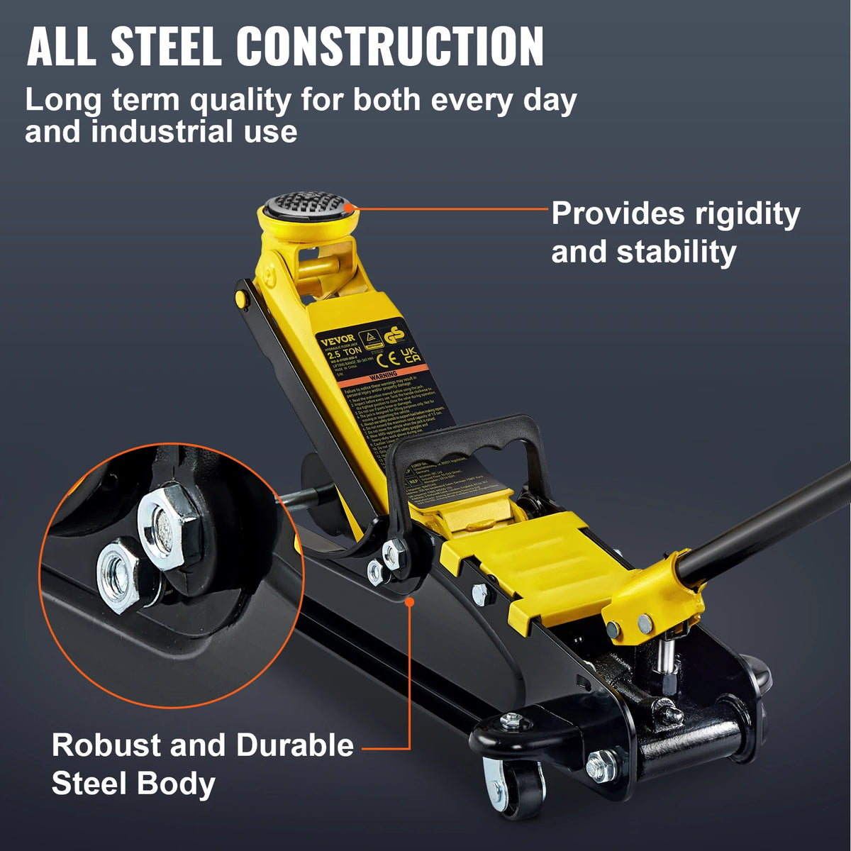 SucceBuy 2.5T Floor Hydraulic Jack Pneumatic Low Profile Floor Jack Heavy-Duty Steel Racing Floor Jack with Piston Lift Pump
