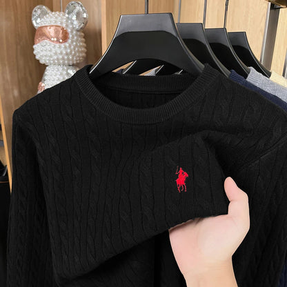 Designer Brand Pony Embroidery Fashion Sweater Men's Classic Paul Fashion Jacquard Autumn/Winter Round Neck Warm Knitted Pullove