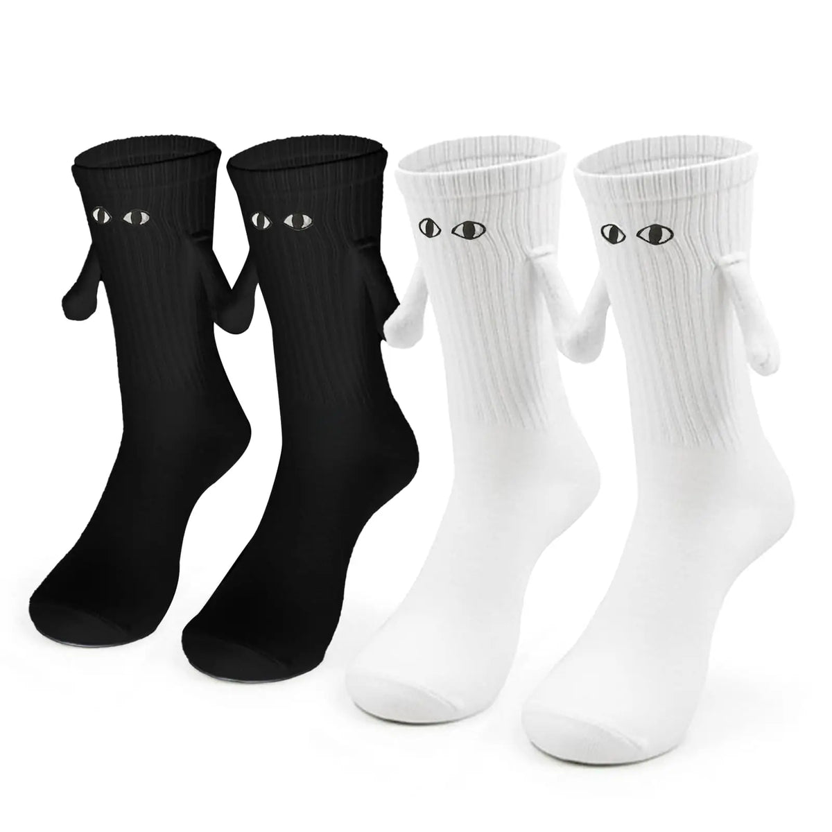 Fashion Magnetic Holding Hands Socks All-match High Elastic Couple Socks For Spring Home Mid Tube Socks Breathable Sports