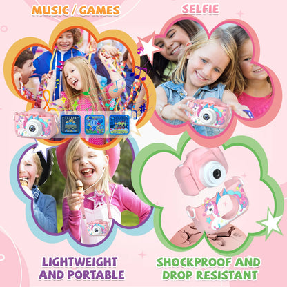 Children Camera 1080P HD Toddler Digital Video Camera 2.0-inch Kids Camera with Silicone Cases Toys for Christmas Birthday Gifts