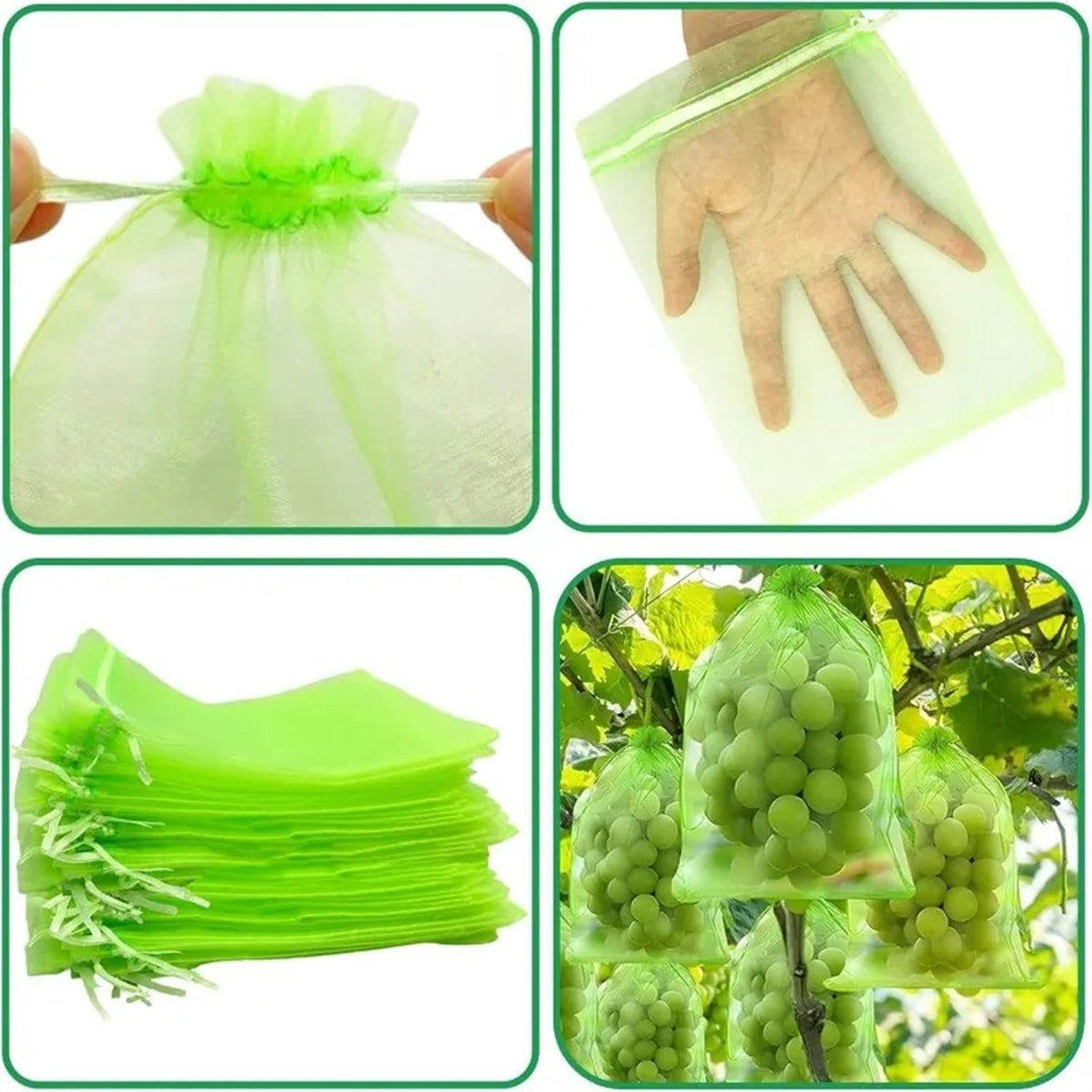 Reusable Drawstring Plant Protection Net Bags Garden Pest Proof Cover For Fruit Trees Vegetables Grapes Strawberries Berries