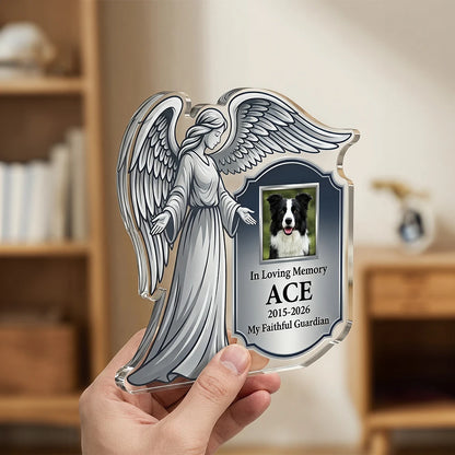 Custom Text Photo Pet Commemorative Angel Plaque,Acrylic,Pet Grief Remembrance Gift,Keepsake Ornament,Remembrance Anniversary
