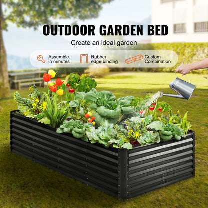 SucceBuy Raised Garden Bed Outdoor Planting Boxes with Open Base for Growing Flowers/Vegetables in Backyard/Garden/Patio/Balcony