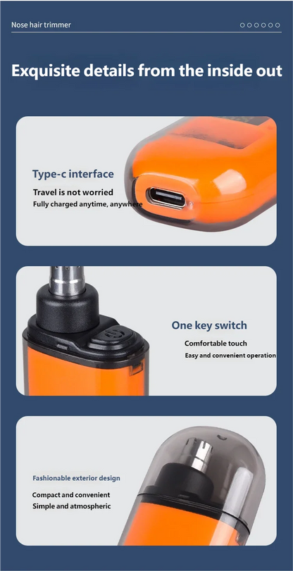Nose Hair Trimmer Portable Trimmer for Nose Mini Nose and Ear Hair Trimmer Portable Nose Trimmer Rechargeable Trimmer for Man