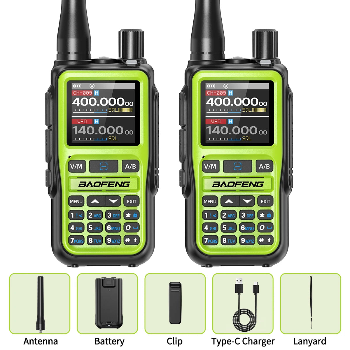 Baofeng UV-5R Mini Walkie Talkie Bluetooth Programming Wireless Copy Frequency Full Band 999CH AM FM Type-C Long Range Ham Radio