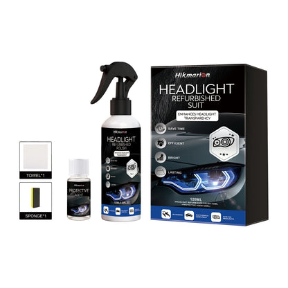 Car Headlights Restoration Kit Repair Scratches Restore Clarity-Car Lens Remover Oxidation Headlight Refurbish Tool Polish Spray