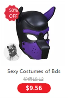 Dog Cosplay Costumes of Leather Restraints Collar and Half Face Mask with Fetish Gloves for Couples Bdsm Slave Bondage Flirting