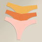 3PCS Women Ice Silk Seamless Thongs Underpants Sexy V-Waist Ultra-thin Panties Girls Low Rise Invisible G-string Lingerie XS-XL