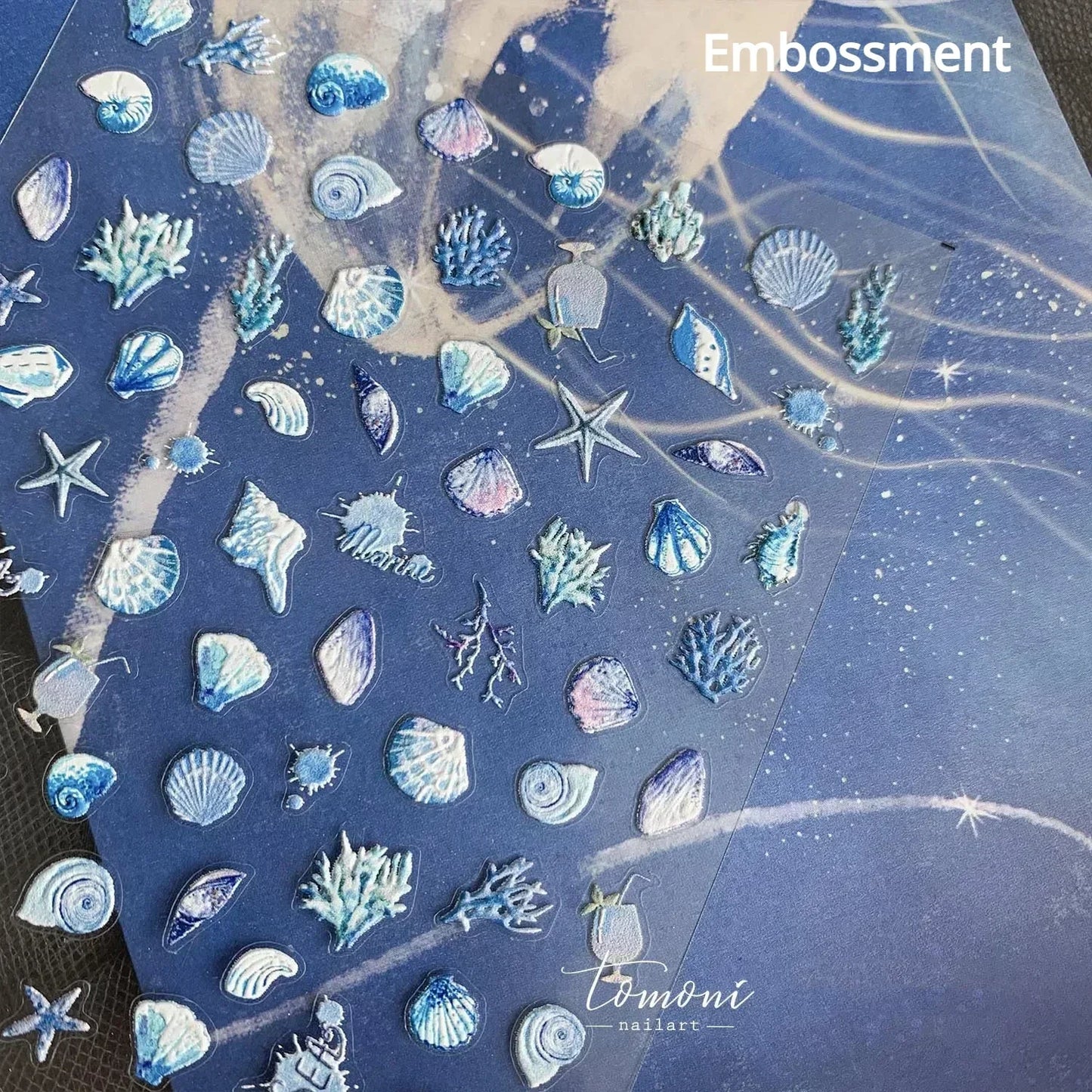 Colorful Bagful Jellyfish Bubbles Swimming Rings Rainbow Stars Ocean Starfish Self Adhesive 5D Nail Art Sticker Manicure Decal
