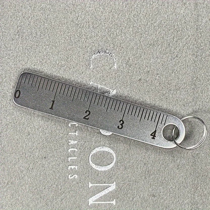 Portable Stainless Steel Mini Ruler with Keychain - Measuring Tool for Office and School Supplies