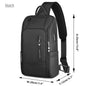 HK Anti-theft Men's Shoulder Bag Waterproof Chest Crossbody Bag with USB Oxford Leisure Satchel Multi-Pockets Sling Bag for Male