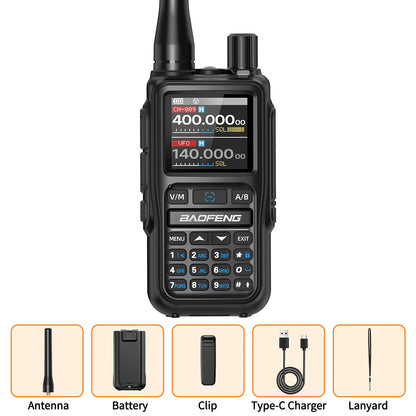 BAOFENG UV-5R Mini Walkie Talkie Full Band Bluetooth Programming Wireless Copy Frequency 2 PTT AM FM Type-C Long Range Ham Radio