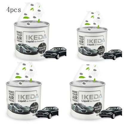 IKEDA 120ml Liquid Air Freshener with New Car Scent, Powerful Deodorizer for Car, Removes Cigarette Pet Odors, Continuous Freshn
