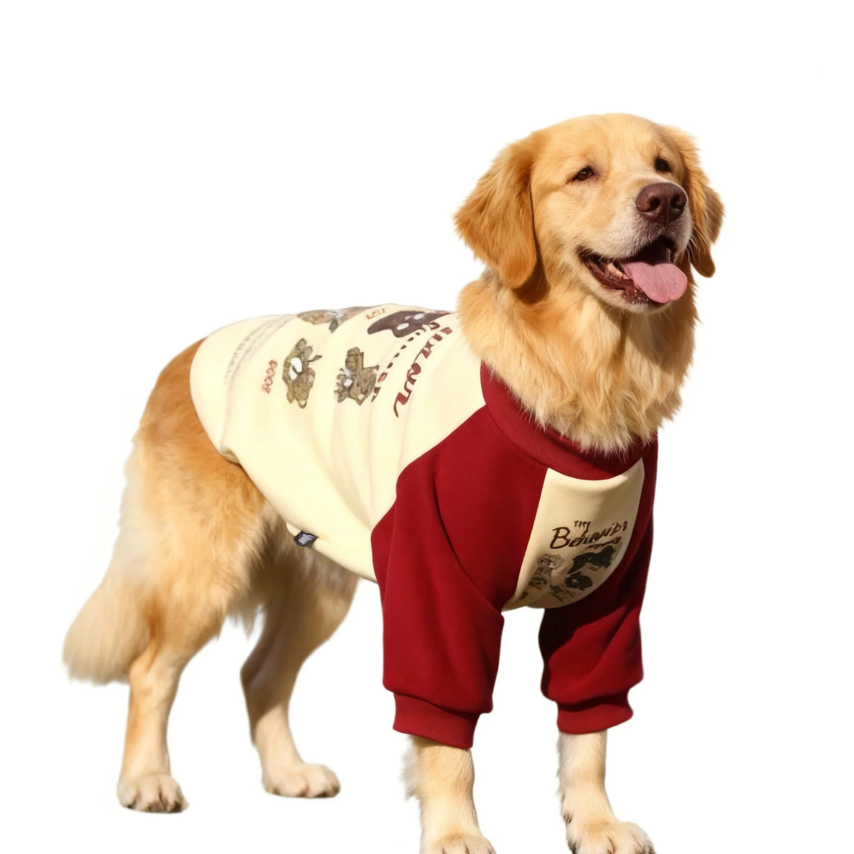 Cartoon Pattern Large Dog Hoodie Sweatshirt Autumn Winter Warm Pullover Pet Coat  Suitable For Medium Large Dogs Husky Pitbull